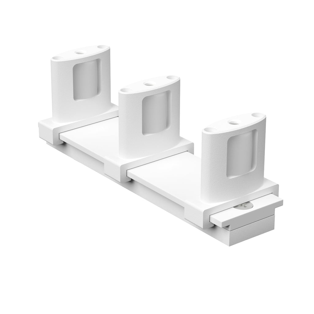 Sliding Closet Door Floor Guide with Riser Plate, Adjustable Bypass Door Guide, Upgraded 3-Roller Design – White, 1 Pack