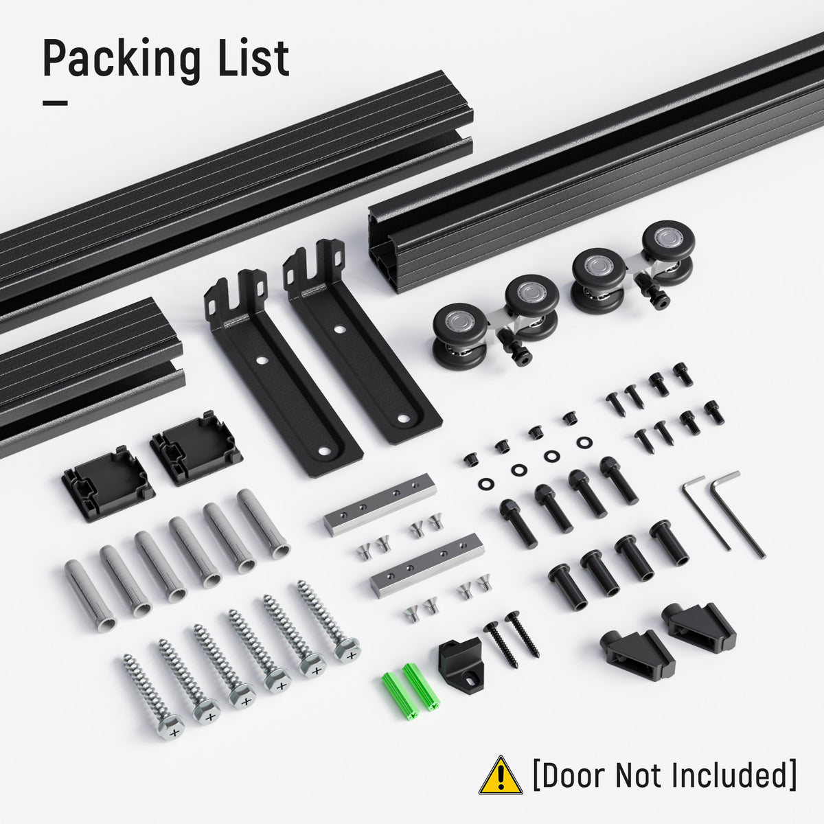 6.6FT/79.2'' Ceiling Mount Box Rail Barn Door Hardware Kit,Heavy Duty Aluminium Alloy Sliding Barn Door Track for Indoor/Outdoor,Max 330LBS Load for 1"-1.81" Thick Single Door (No Door)