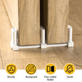 WINOVERCO Sliding Closet Door Floor Guide,Adjustable Bypass Door Guide for Floor,Update 3-Roller Design,White