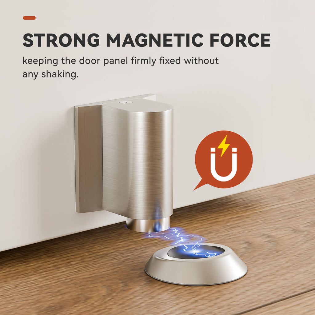 WINOVERCO Magnetic Door Stoppers Stainless Steel Door Stops for Wall and Floor Mounting Silver
