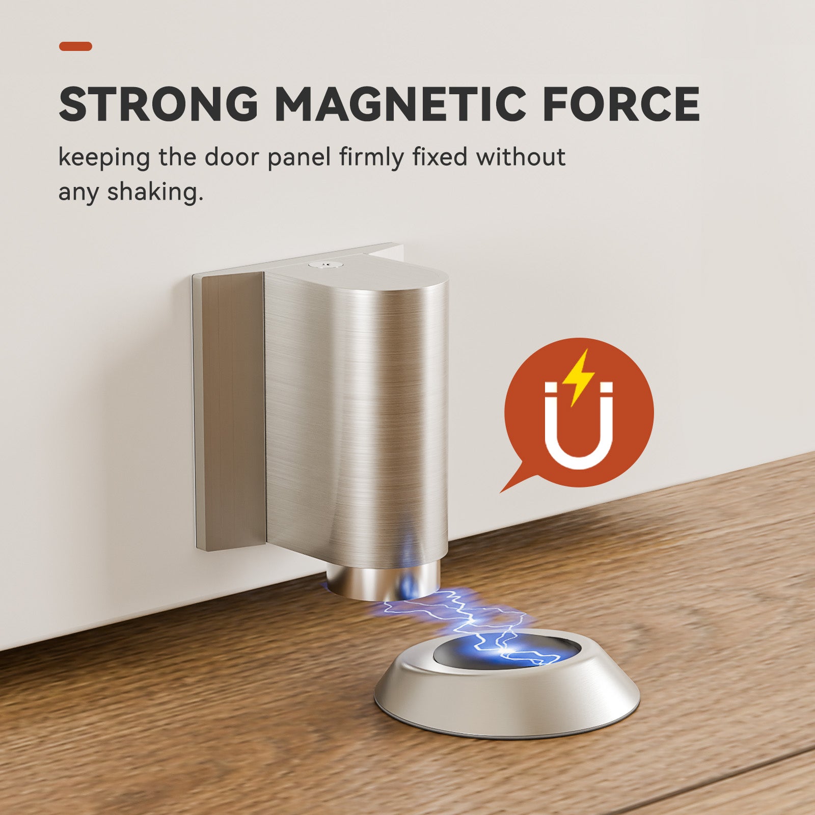 WINOVERCO Magnetic Door Stoppers Stainless Steel Door Stops for Wall and Floor Mounting Silver