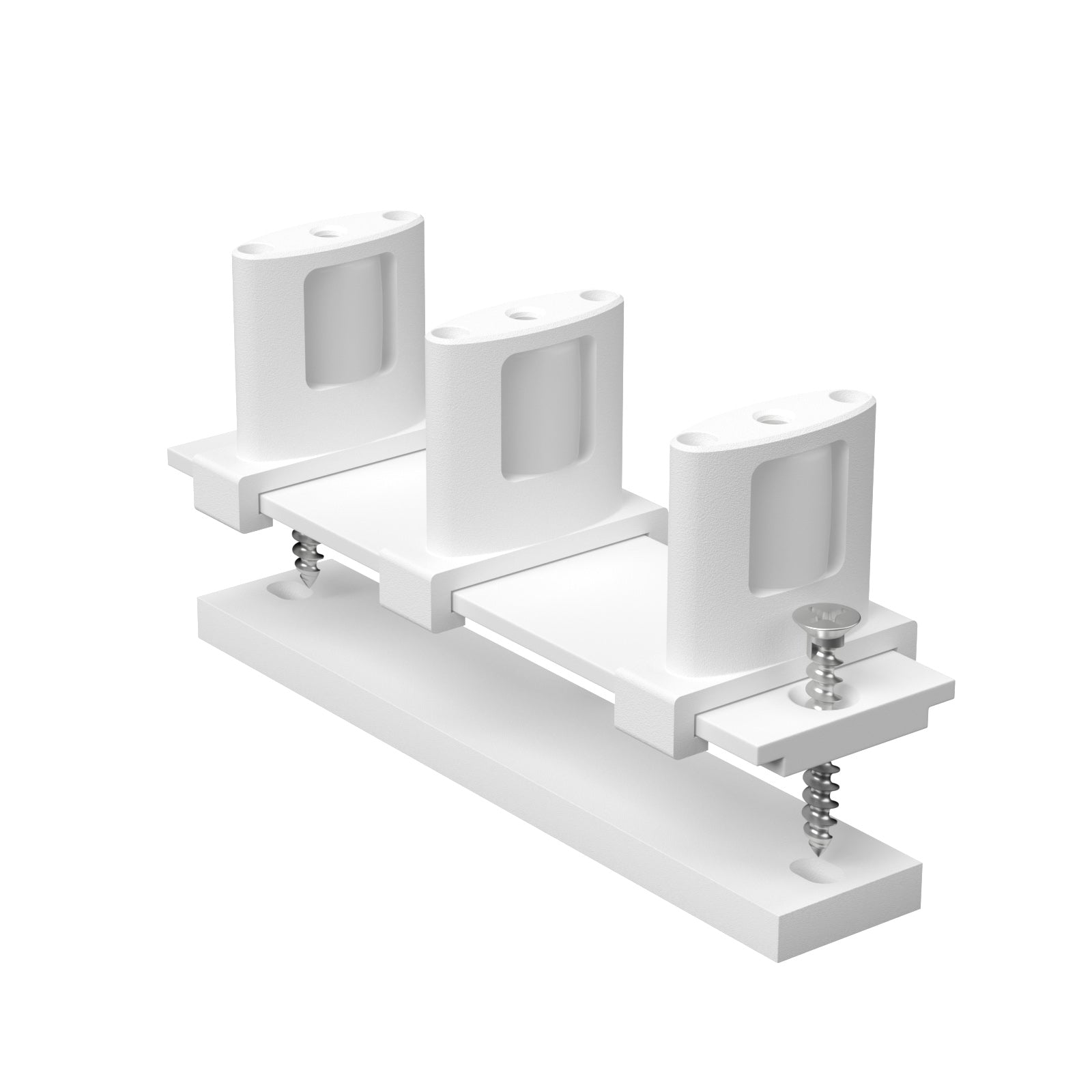 Sliding Closet Door Floor Guide with Riser Plate, Adjustable Bypass Door Guide, Upgraded 3-Roller Design – White, 1 Pack