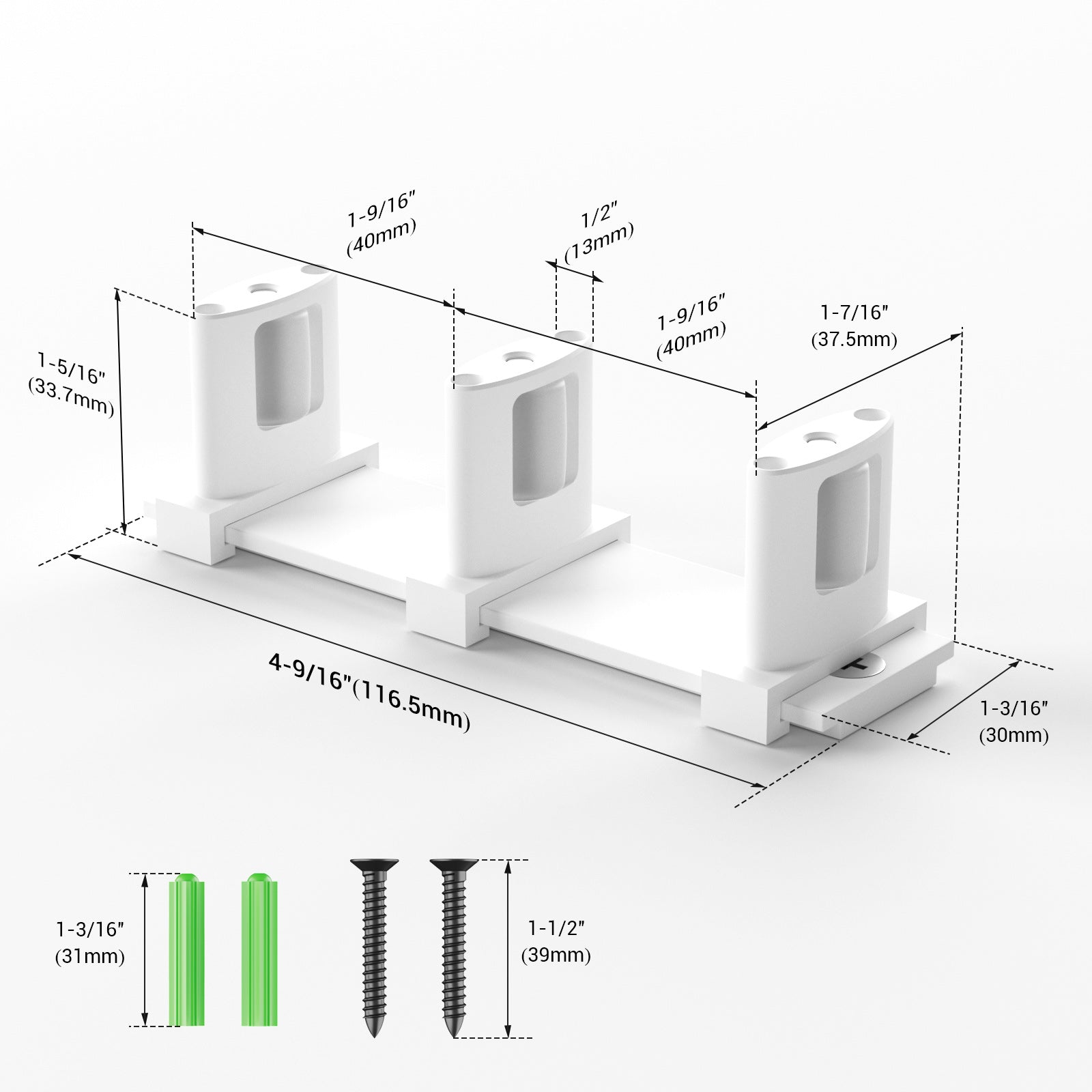 WINOVERCO Sliding Closet Door Floor Guide,Adjustable Bypass Door Guide for Floor,Update 3-Roller Design,White