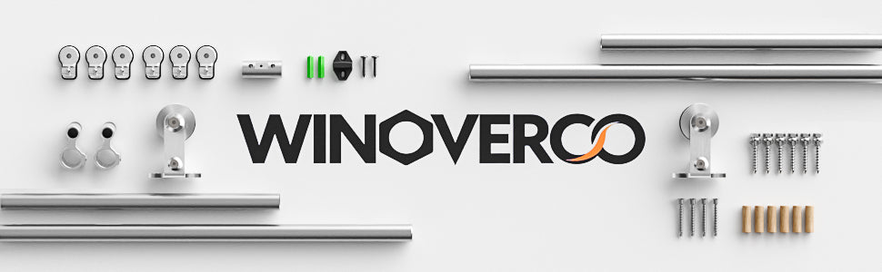 WINOVERCO Stainless Steel Barn Door Hardware Kit