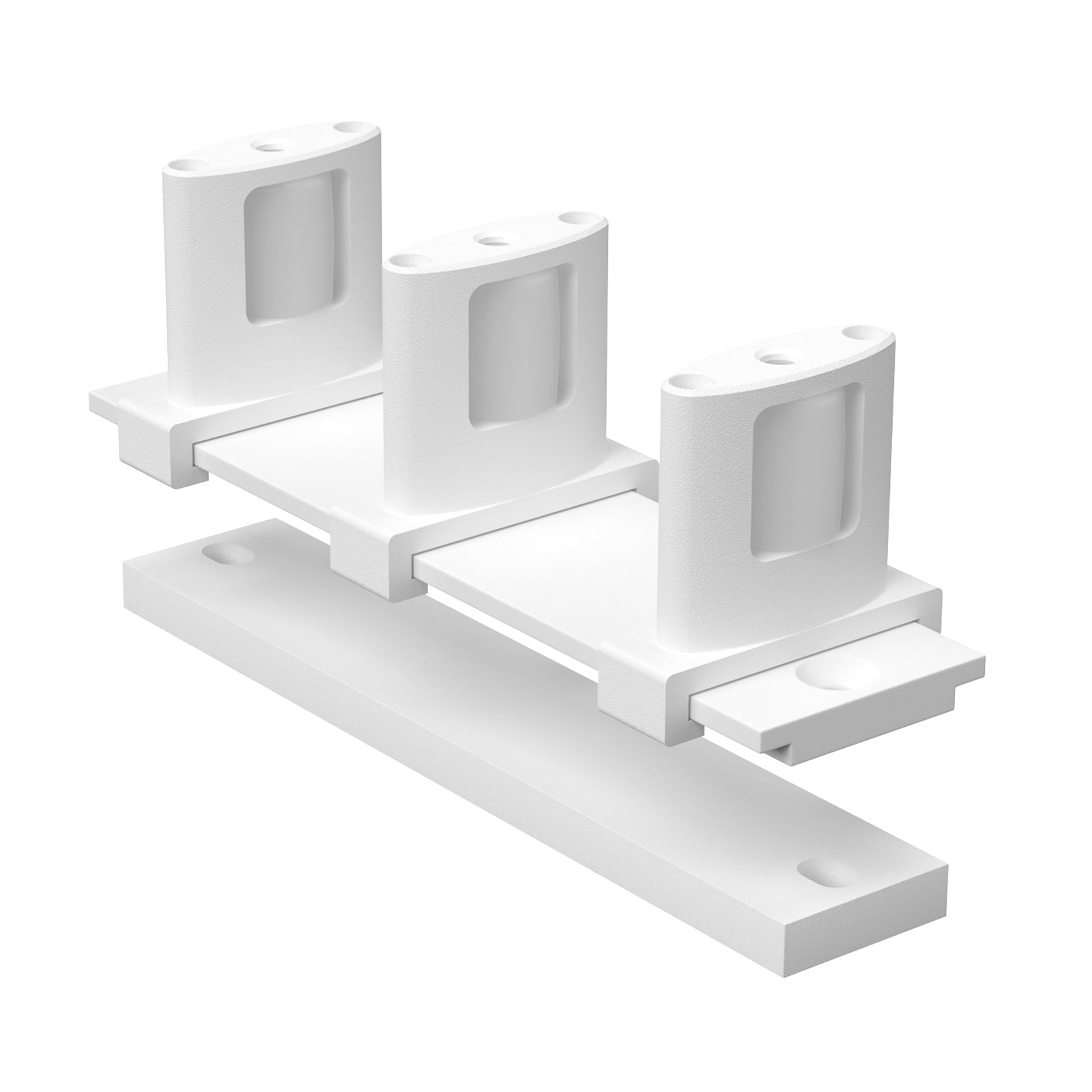 Sliding Closet Door Floor Guide with Riser Plate, Adjustable Bypass Door Guide, Upgraded 3-Roller Design – White, 1 Pack
