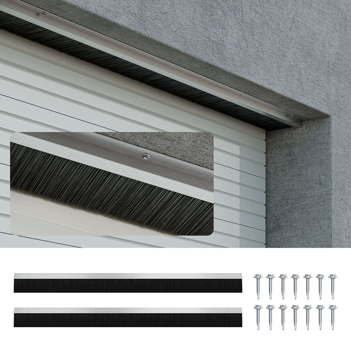 WINOVERCO 3" Roll Up Garage Door Brush Seal for Top