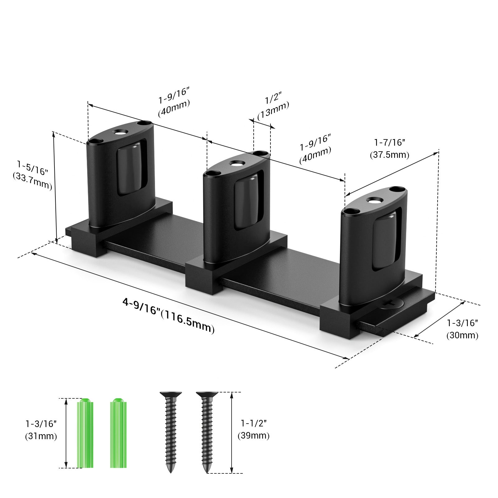 WINOVERCO Sliding Closet Door Floor Guide,Adjustable Bypass Door Guide for Floor,Update 3-Roller Design,Black