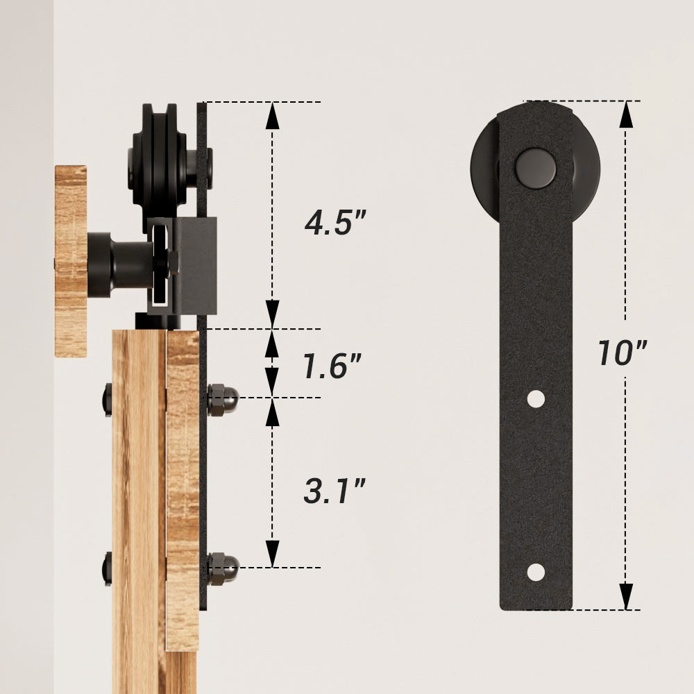WINOVERCO Sliding Barn Door Hardware Kit with Adjustable U Shape Barn Door Floor Guide, Wall Mount Rail, Splicing Track Kit (Door not Included)