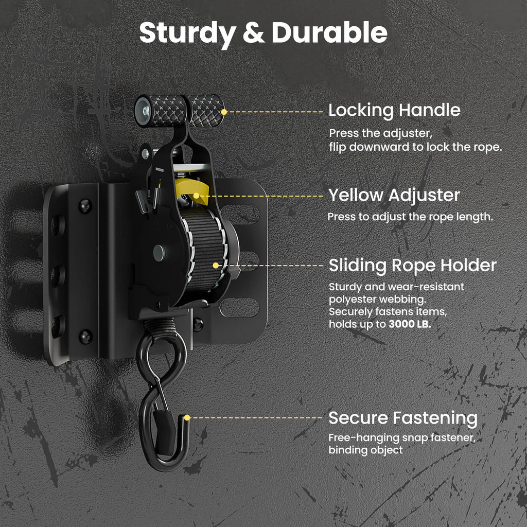 WINOVERCO Retractable Ratchet Straps, 2PCS Heavy Duty Tie Down Straps Compatible with 2015-2025 Ford F150 Truck Bed Accessories
