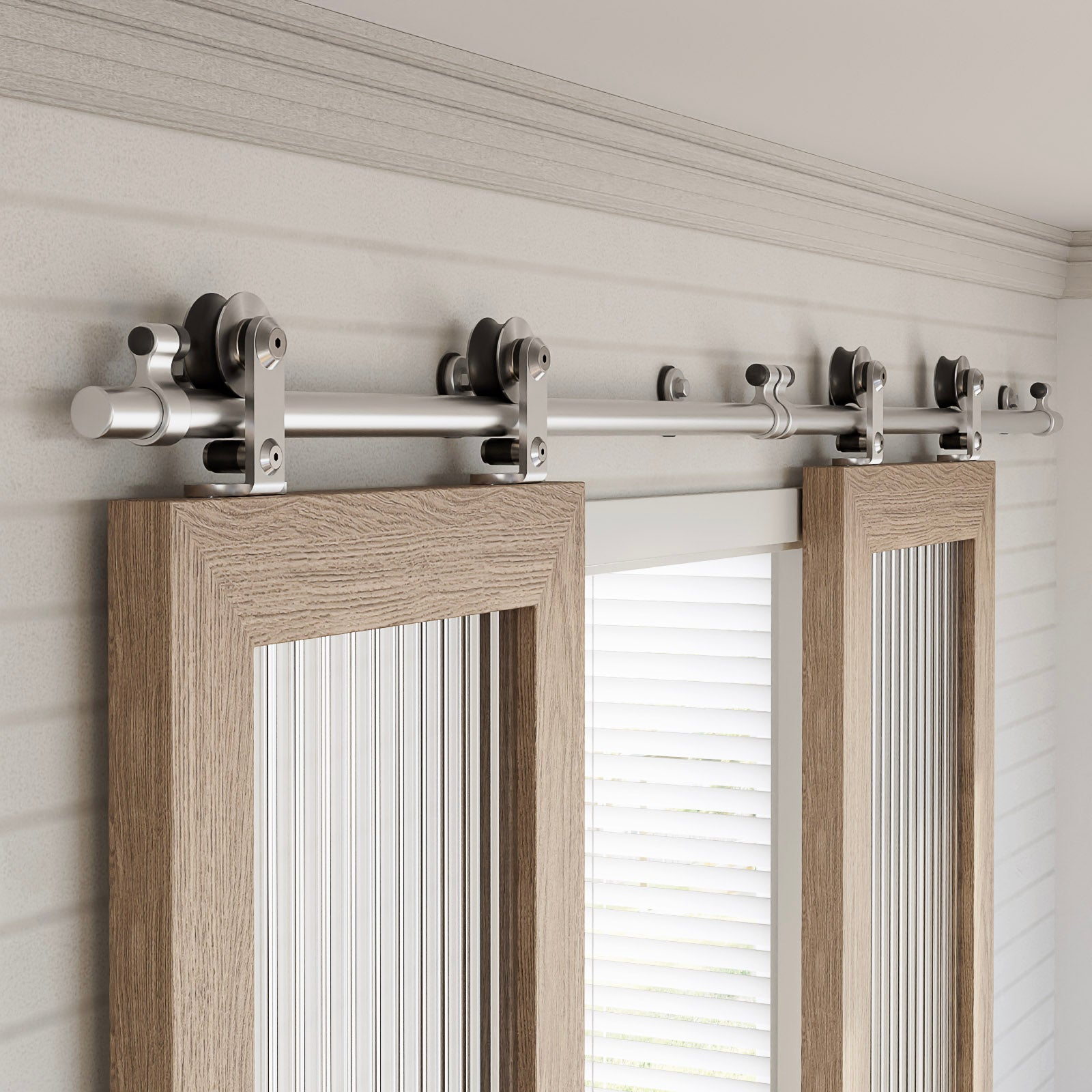 WINOVERCO Stainless Steel Barn Door Hardware Kit