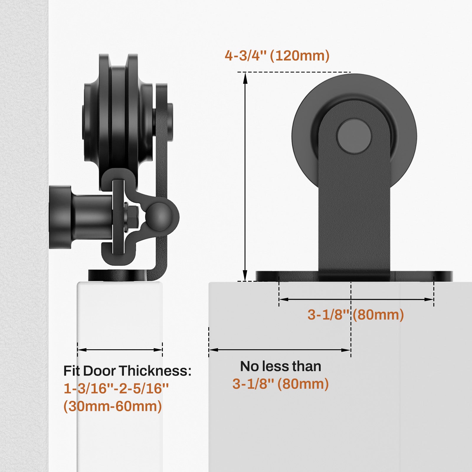 WINOVERCO Barn Door Hardware kit(Whole Set Include Sliding Barn Door Track Kit & Barn Door Handle & Floor Guide) -Heavy Duty