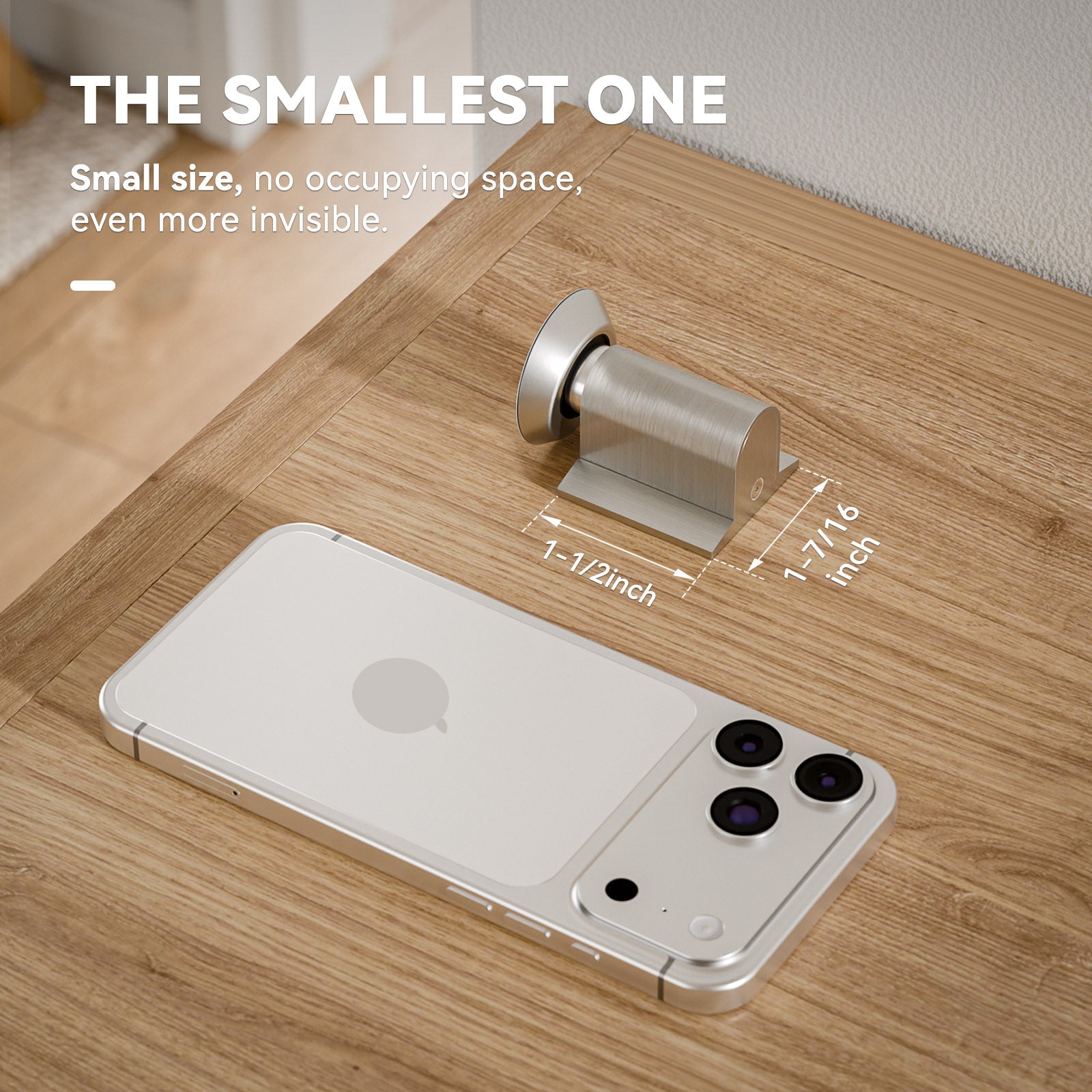 WINOVERCO Magnetic Door Stoppers Stainless Steel Door Stops for Wall and Floor Mounting Silver