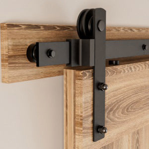 WINOVERCO Sliding Barn Door Hardware Kit with Adjustable U Shape Barn Door Floor Guide, Wall Mount Rail, Splicing Track Kit (Door not Included)