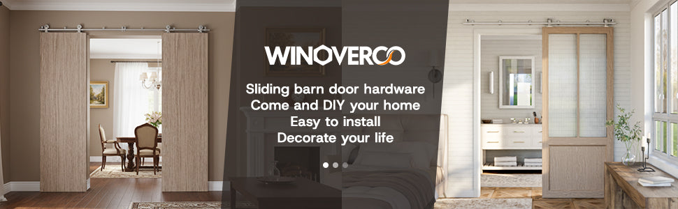 WINOVERCO Stainless Steel Barn Door Hardware Kit