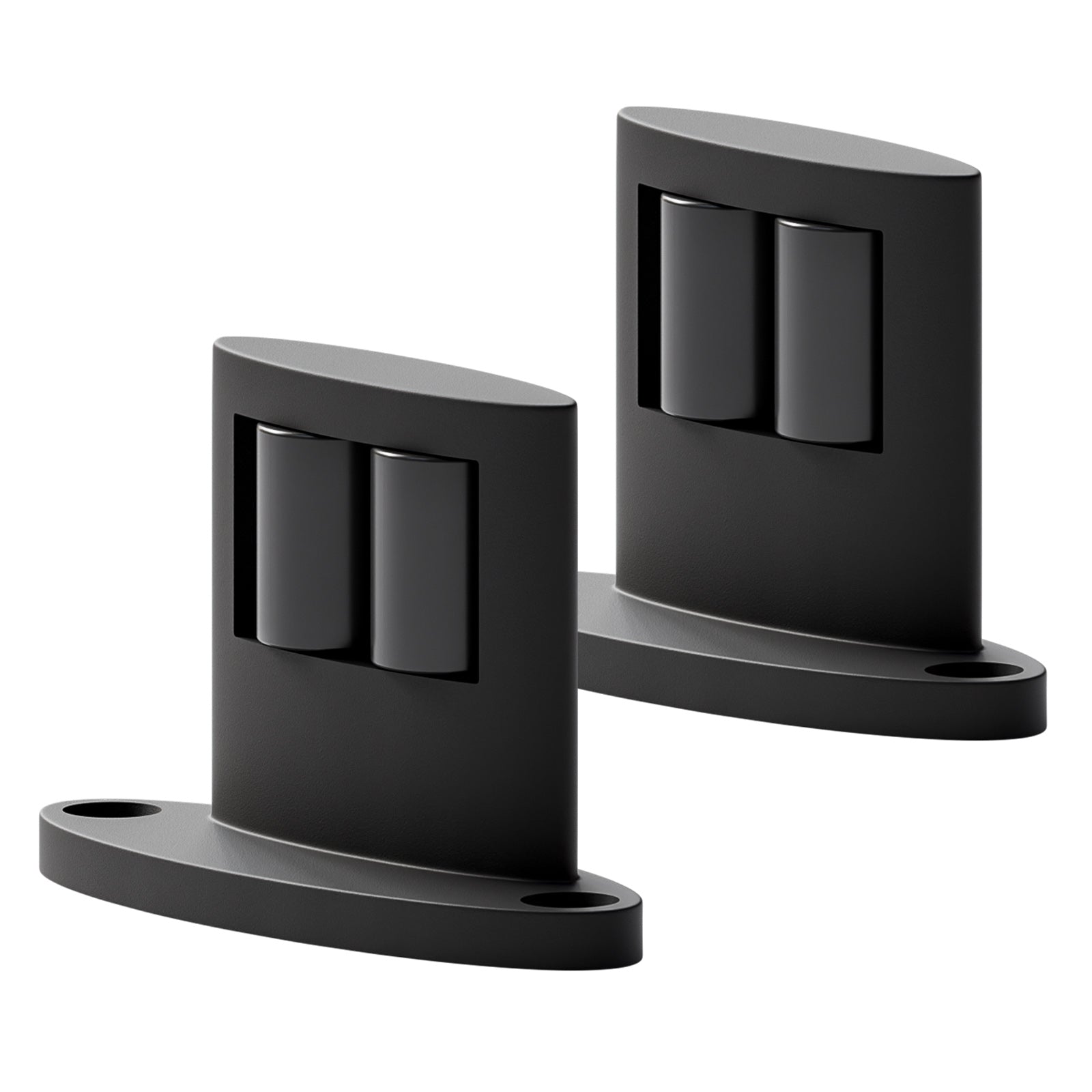 WINOVERCO 2Pack Sliding Barn Door Bottom Floor Guide,Double-Sided Roller Design,Smoothly and Quietly, Aluminum Alloy,Floor Mounted, Black
