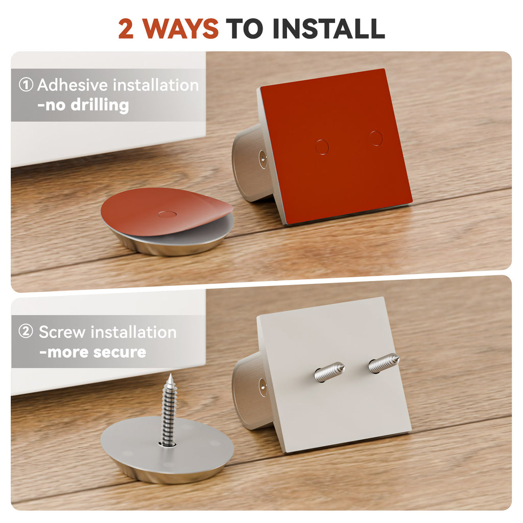WINOVERCO Magnetic Door Stoppers Stainless Steel Door Stops for Wall and Floor Mounting Silver