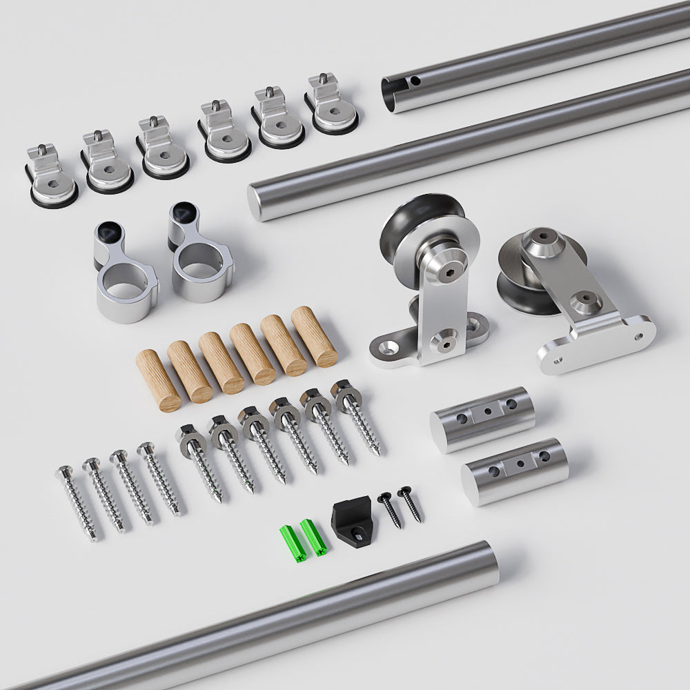 WINOVERCO Stainless Steel Barn Door Hardware Kit
