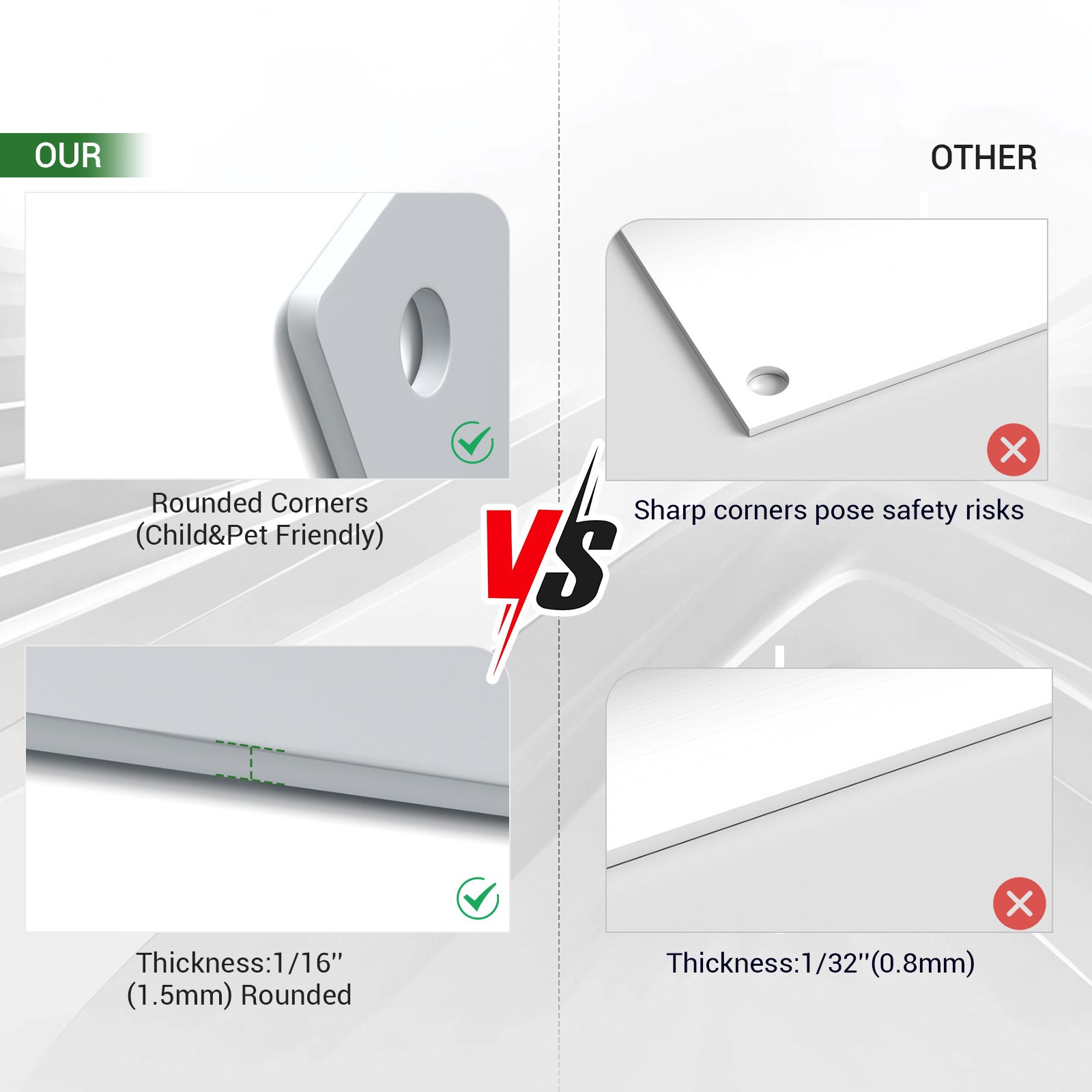 Door Push Plate, 2 Pack Metal Kickplate for Bottom of Door,4x16 inch Anti Scratch Door Protector Rounded Corners for Interior Exterior Doors Galvanized Iron Sheet Silver