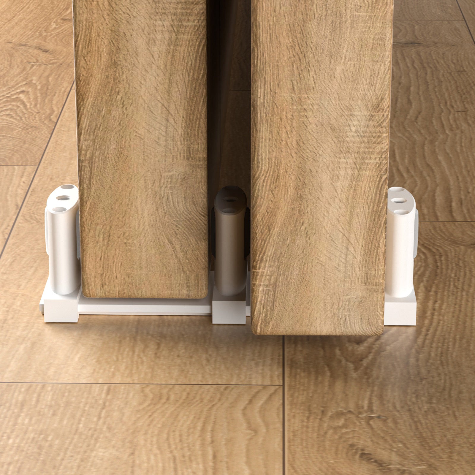 WINOVERCO Sliding Closet Door Floor Guide,Adjustable Bypass Door Guide for Floor,Update 3-Roller Design,White