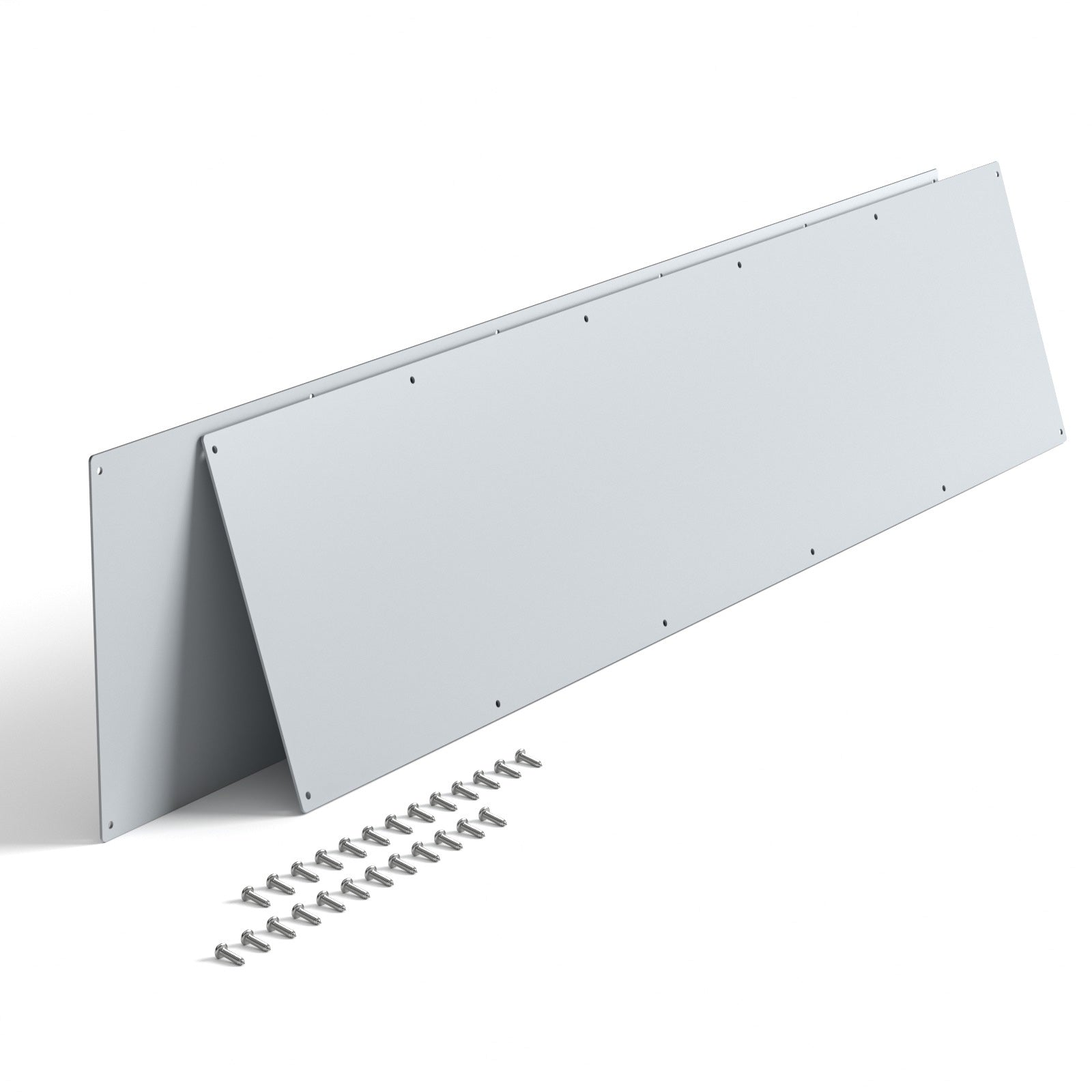 2 Pcs Metal Door Kick Plates 7.5 x 35 Inches 1.5mm Thickness Rounded Corners for Exterior Interior Doors Protection Decor Galvanized Iron Sheet Door Push Plate Silver