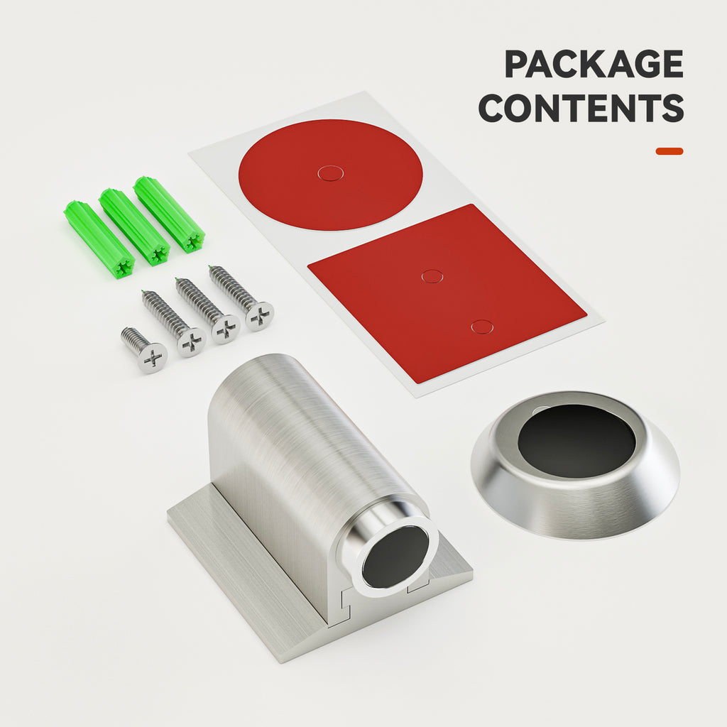 WINOVERCO Magnetic Door Stoppers Stainless Steel Door Stops for Wall and Floor Mounting Silver